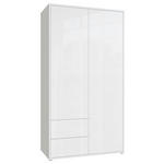 DREHTÜRENSCHRANK 115/214/60 cm,  in Weiß, Weiß Hochglanz, 2-türig  - Weiß Hochglanz/Weiß, Trend, Holzwerkstoff (115/214/60cm) - Carryhome