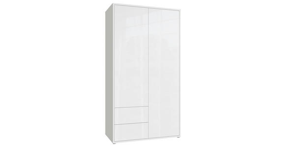 DREHTÜRENSCHRANK 115/214/60 cm,  in Weiß, Weiß Hochglanz, 2-türig  - Weiß Hochglanz/Weiß, Trend, Holzwerkstoff (115/214/60cm) - Carryhome