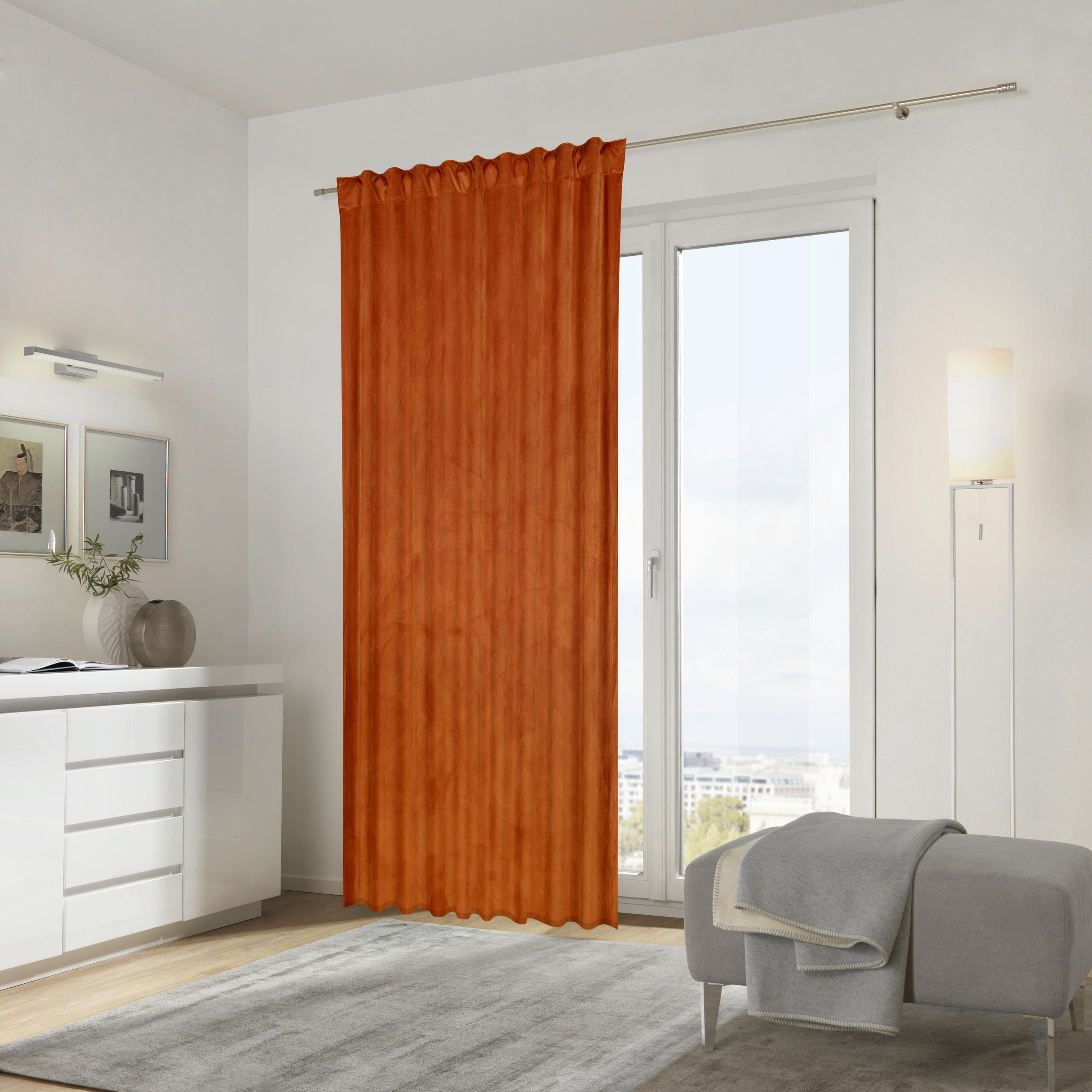FERTIGVORHANG ZENATO blickdicht 135/245 cm - Terra cotta, KONVENTIONELL, Textil (135/245cm) - Ambiente