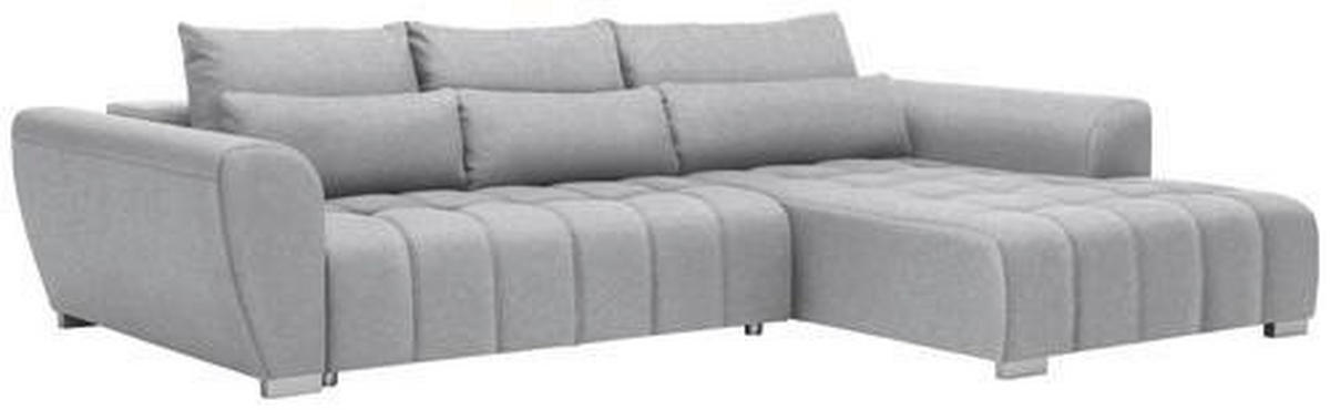 ECKSOFA in Webstoff Hellgrau  - Silberfarben/Hellgrau, Modern, Kunststoff/Textil (304/218cm) - Carryhome