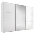 SCHWEBETÜRENSCHRANK  in Weiß  - Alufarben/Weiß, Holzwerkstoff/Metall (249/222/68cm) - Moderano