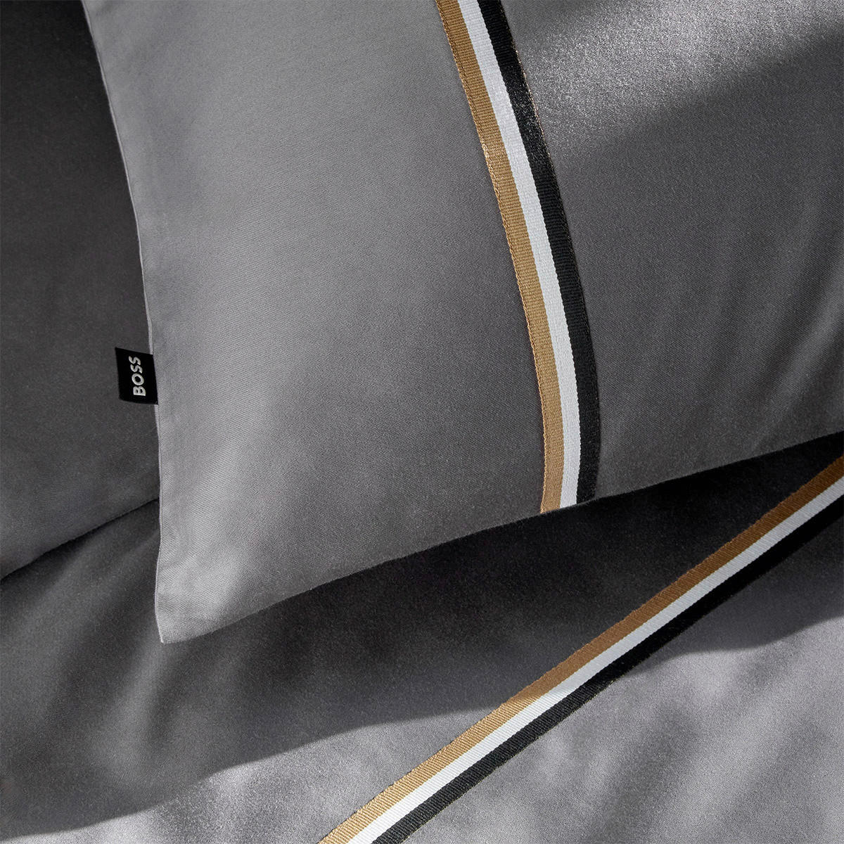 BETTWÄSCHESET Blinea 160/210 cm  50 cm/70 cm  - Grau, Design, Textil (160/210cm) - Hugo Boss