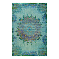 FLACHWEBETEPPICH  Wohnzimmer 200/300 cm Rooftop Grau, Grün, Türkis rechteckig  - Türkis/Grau, Basics, Textil (200/300cm) - WECON HOME