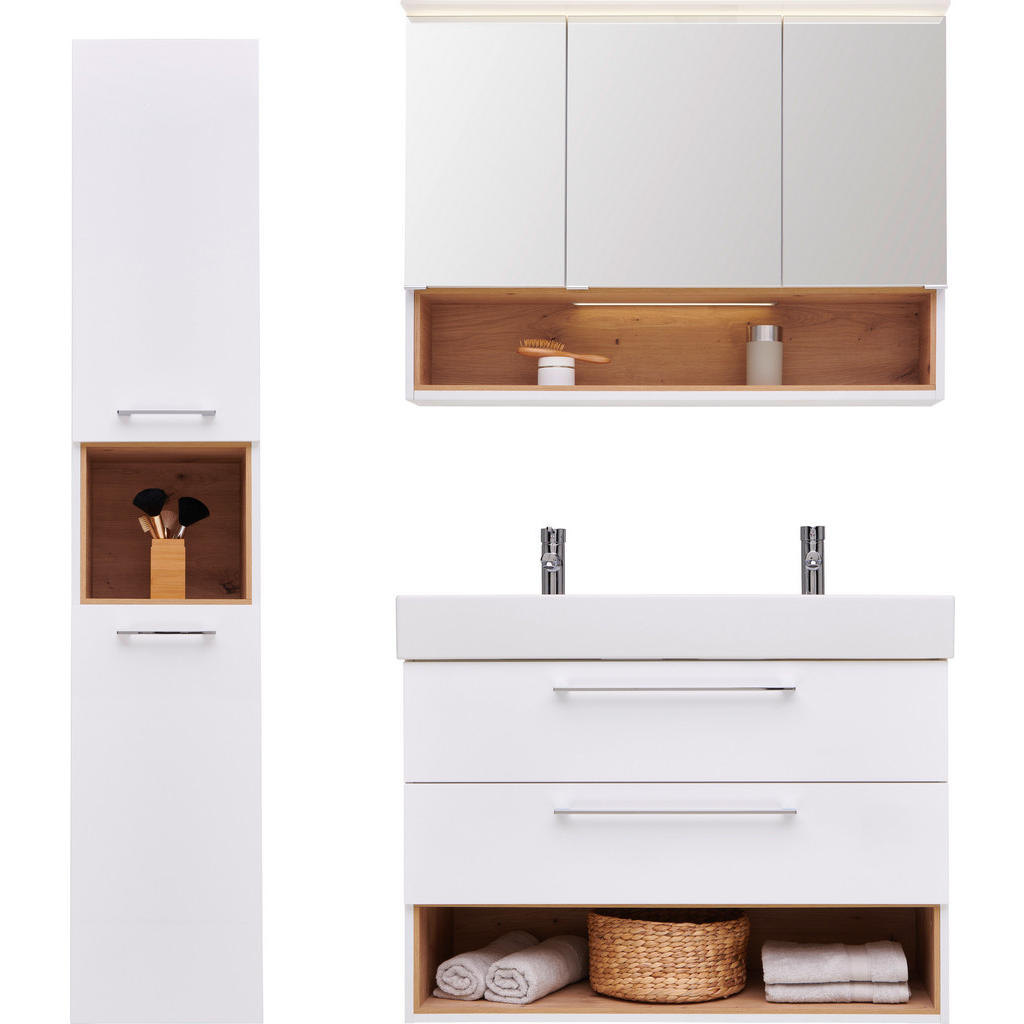 Badezimmer Mura Eiche Dekor/weiß Hg B: 135 Cm