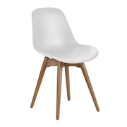 STUHL Weiß, Eichefarben - Eichefarben/Weiß, Trend, Holz/Kunststoff (51/82/52cm) - Ambia Home