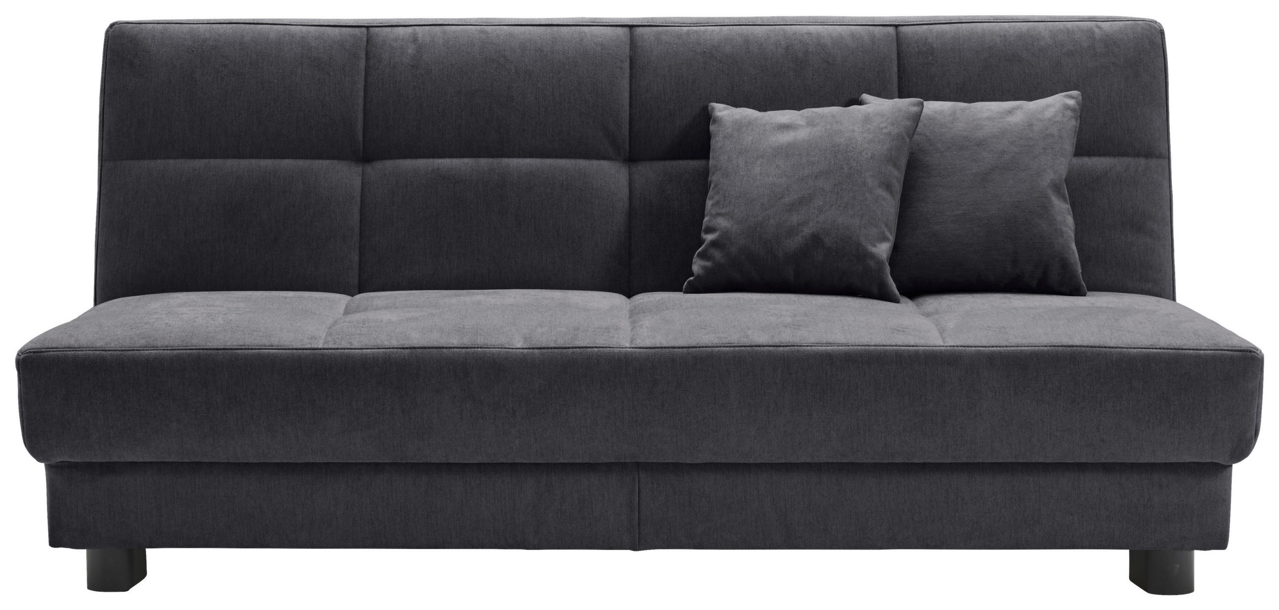 SCHLAFSOFA Mikrovelours Graublau  - Graublau/Schwarz, KONVENTIONELL, Textil/Metall (185/85/100cm) - Carryhome