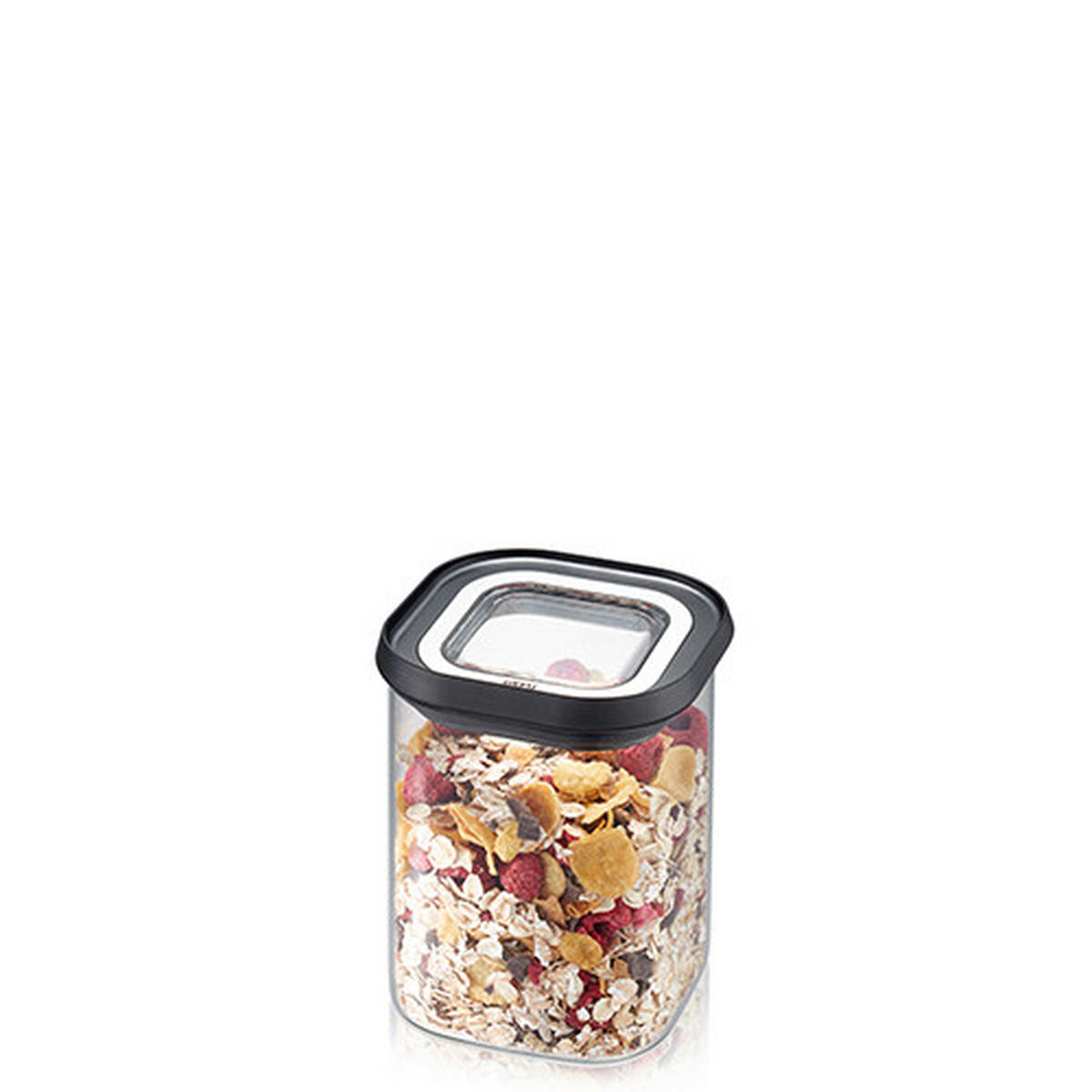 VORRATSDOSE PANTRY 0,9 L  - Edelstahlfarben/Transparent, Basics, Glas/Kunststoff (11/11/13,5cm) - Gefu
