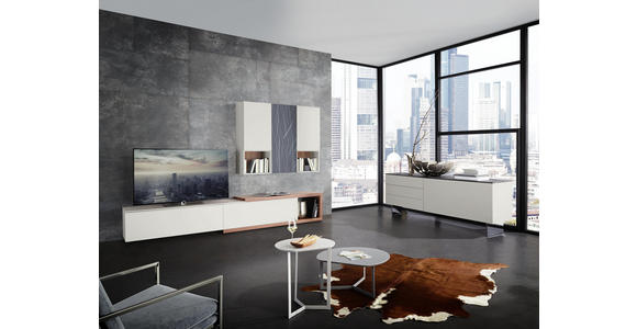 WOHNWAND in Grau, Weiß, Eichefarben - Eichefarben/Weiß, Design, Holzwerkstoff (300/194/47cm) - Dieter Knoll