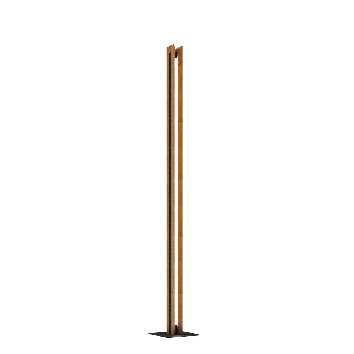 LED-STEHLEUCHTE 21/150 cm    - Schwarz, Natur, Holz/Metall (21/150cm)