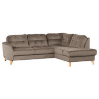 ECKSOFA - Beige/Buchefarben, Design, Holz/Textil (236/190cm) - Livetastic