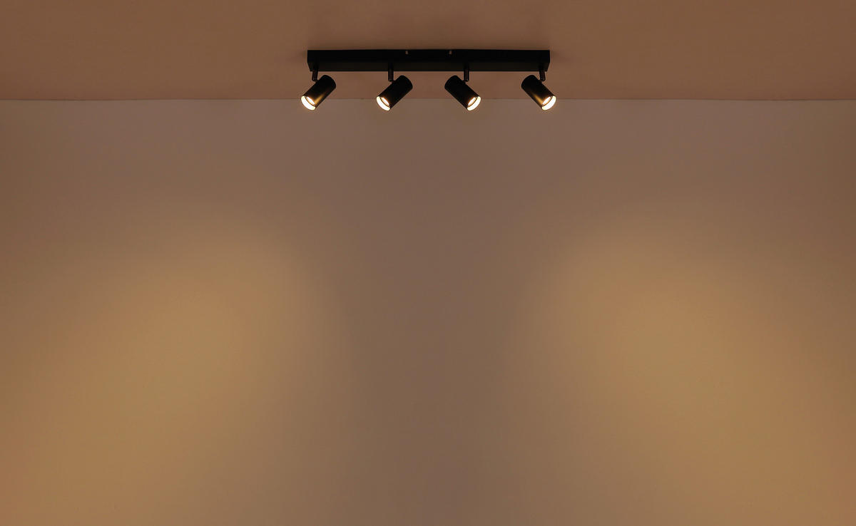 LED-STRAHLER 56/6/11 cm   - Schwarzchrom/Schwarz, Design, Metall (56/6/11cm) - Globo