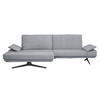 ECKSOFA in Flachgewebe Grau  - Schwarz/Grau, Design, Textil/Metall (155/284cm) - Koinor