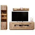 WOHNWAND 3-teilig  in Eichefarben  270/208/50 cm  - Eichefarben/Anthrazit, KONVENTIONELL, Glas/Holzwerkstoff (270/208/50cm) - Cantus