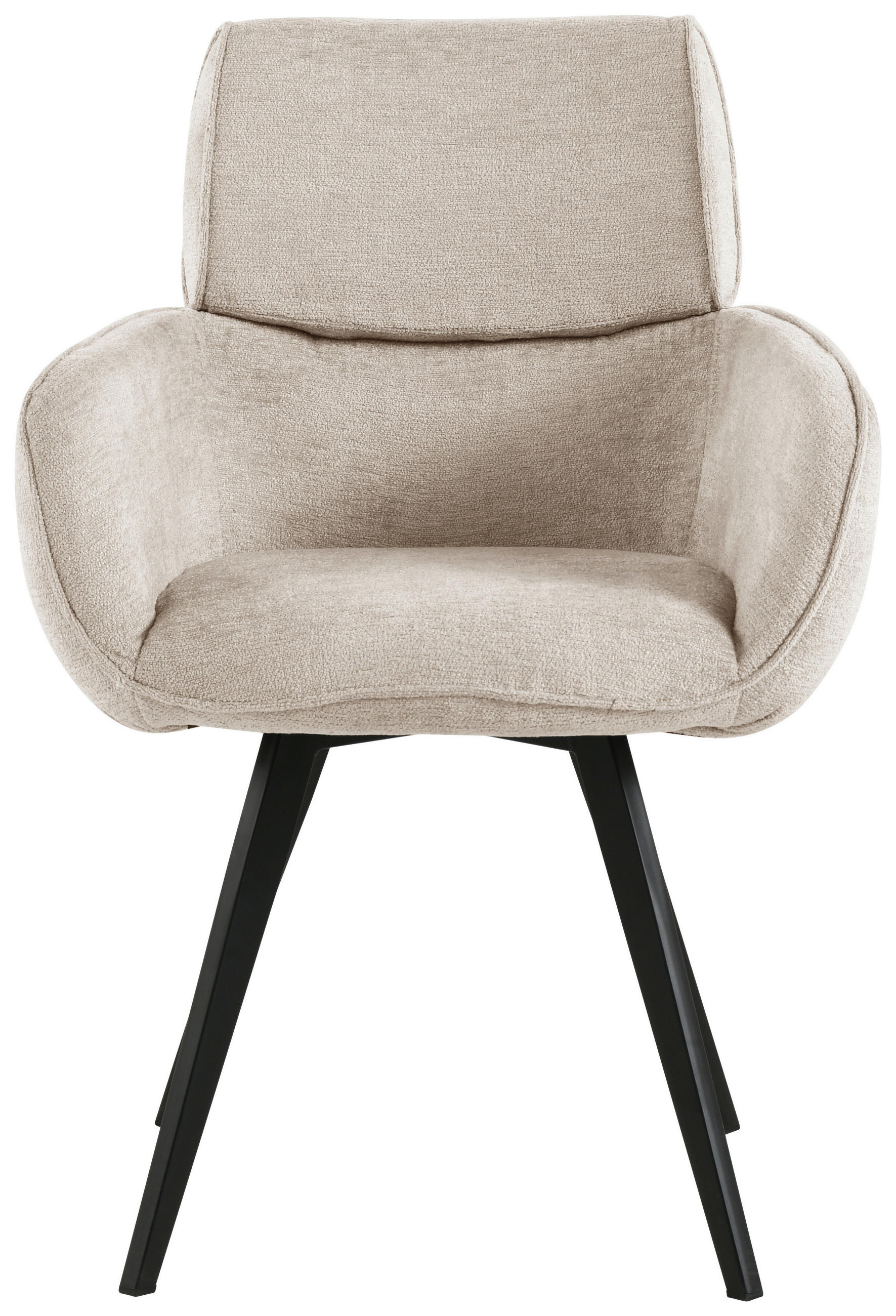 ARMLEHNSTUHL  in Eisen Chenille  - Hellgrau/Schwarz, Design, Textil/Metall (61/86/63cm) - home24