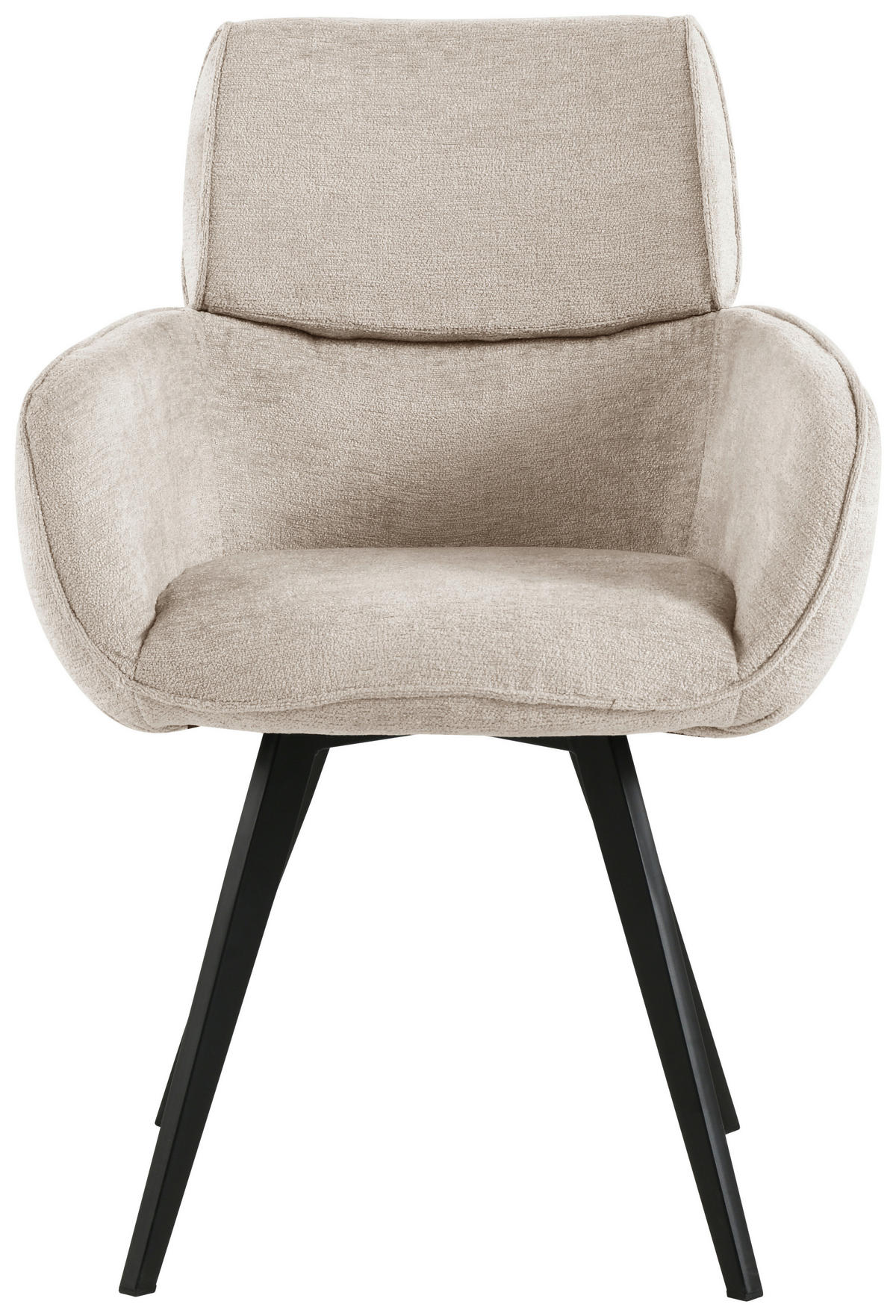 ARMLEHNSTUHL  in Eisen Chenille  - Hellgrau/Schwarz, Design, Textil/Metall (61/86/63cm) - home24