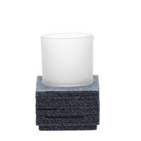 ZAHNPUTZBECHER Kunststoff, Glas  - Grau, Basics, Glas/Kunststoff (8/11,5/8cm) - Sadena