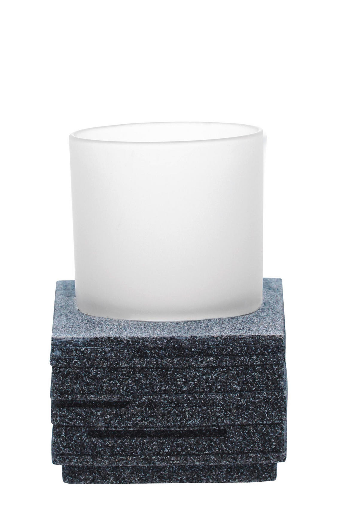 ZAHNPUTZBECHER Kunststoff, Glas  - Grau, Basics, Glas/Kunststoff (8/11,5/8cm) - Sadena