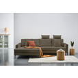 ECKSOFA Braun Cord  - Schwarz/Braun, KONVENTIONELL, Textil/Metall (173/276cm) - Carryhome