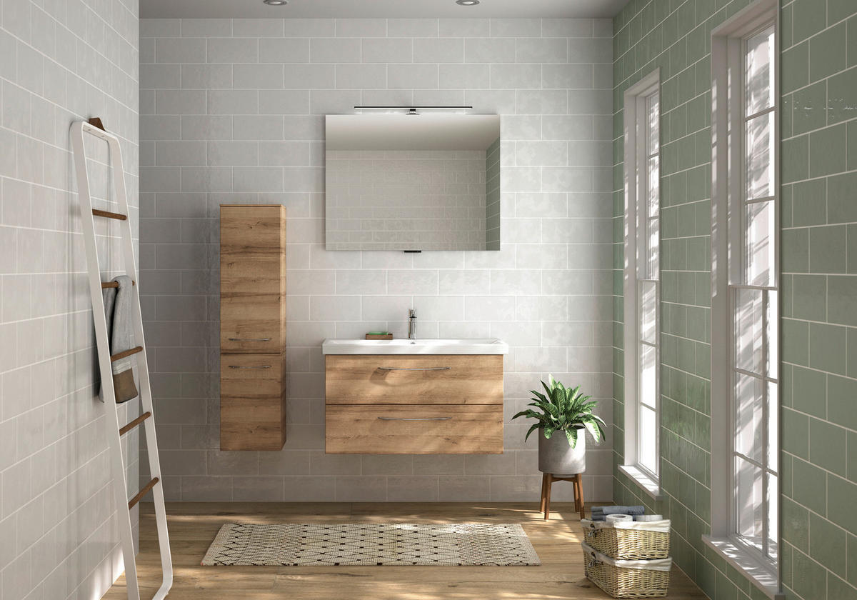 BADEZIMMER  in 90 cm  - Eichefarben/Weiß, KONVENTIONELL, Holzwerkstoff (90cm) - Pelipal