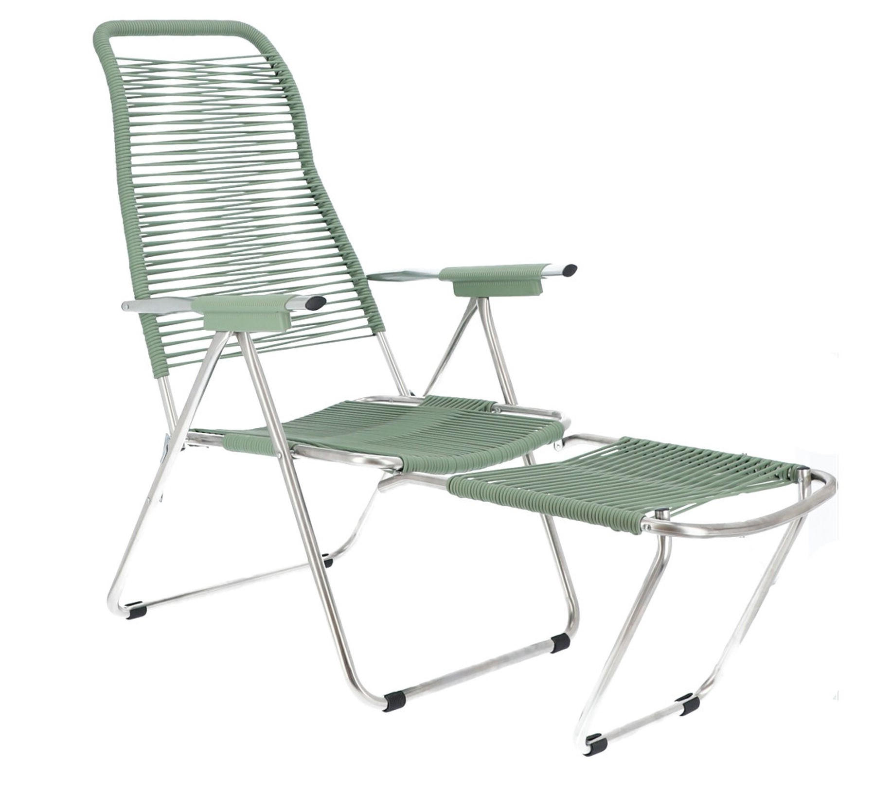 GARTEN-RELAXSESSEL 60/110/48 cm  - Edelstahlfarben/Salbeigrün, Design, Kunststoff/Metall (60/110/48cm) - Jan Kurtz