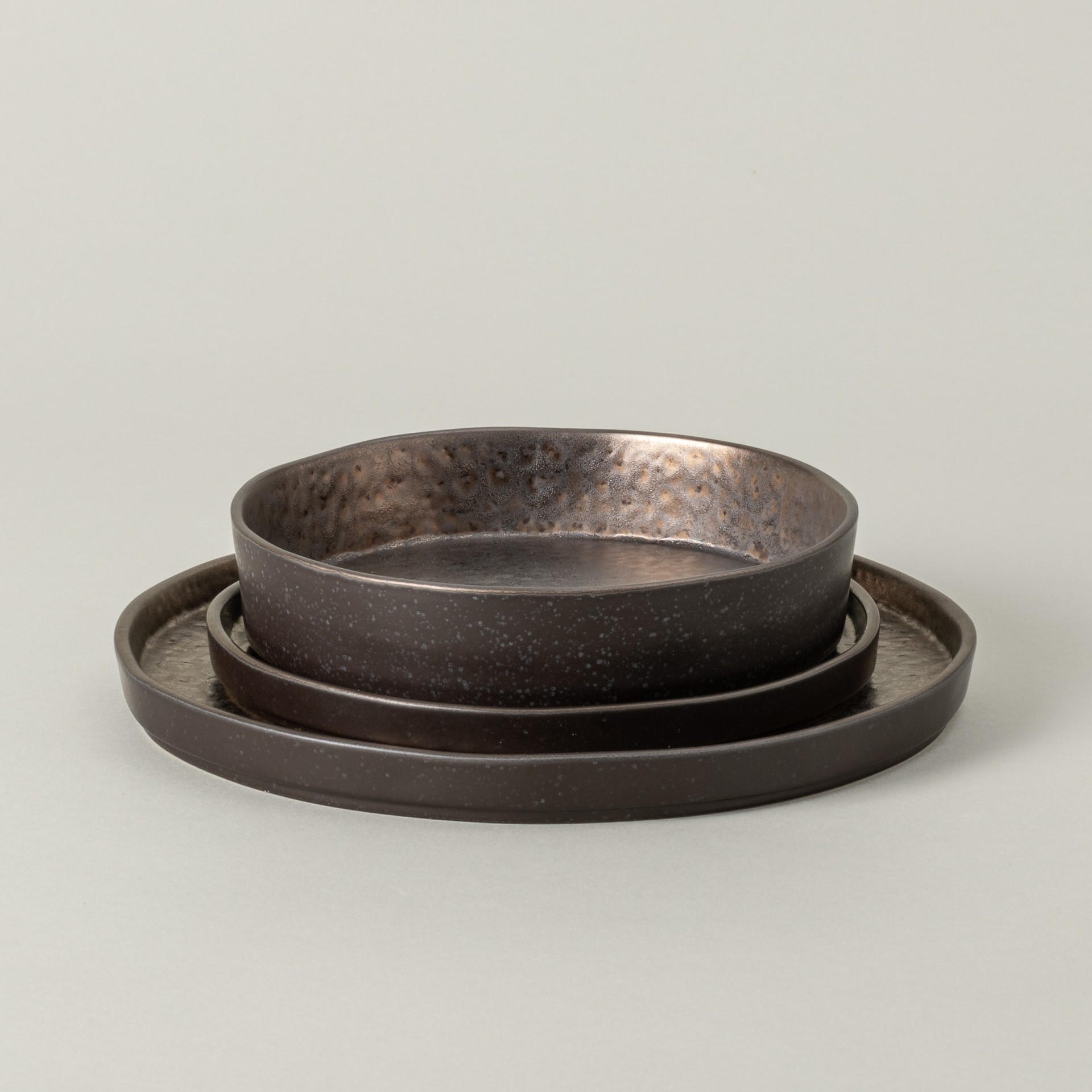 KOMBISERVICE Braun, Bronzefarben LAGOA 12-teilig 4 Personen  - Braun/Bronzefarben, Basics, Keramik - Costa Nova