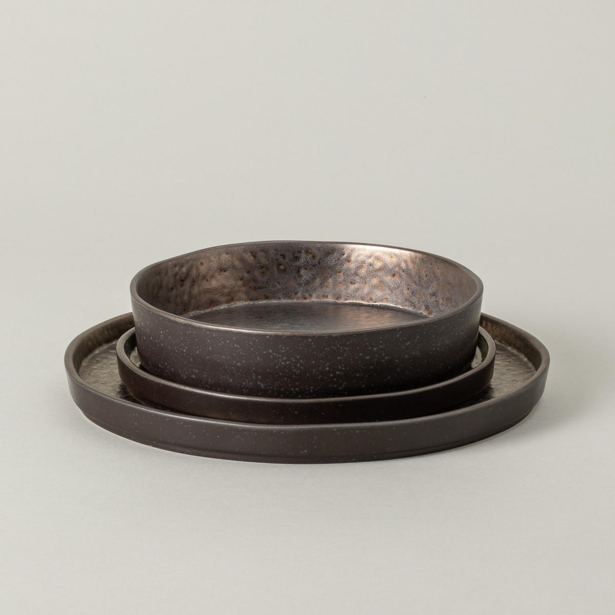 KOMBISERVICE Braun, Bronzefarben LAGOA 12-teilig 4 Personen  - Braun/Bronzefarben, Basics, Keramik - Costa Nova