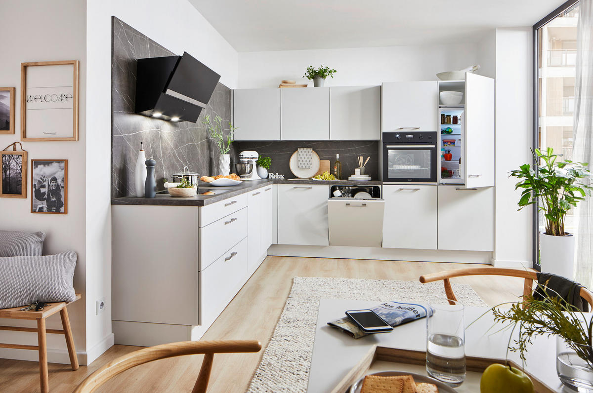 EINBAUKÜCHE   - Grau, Design, Holzwerkstoff - Novel