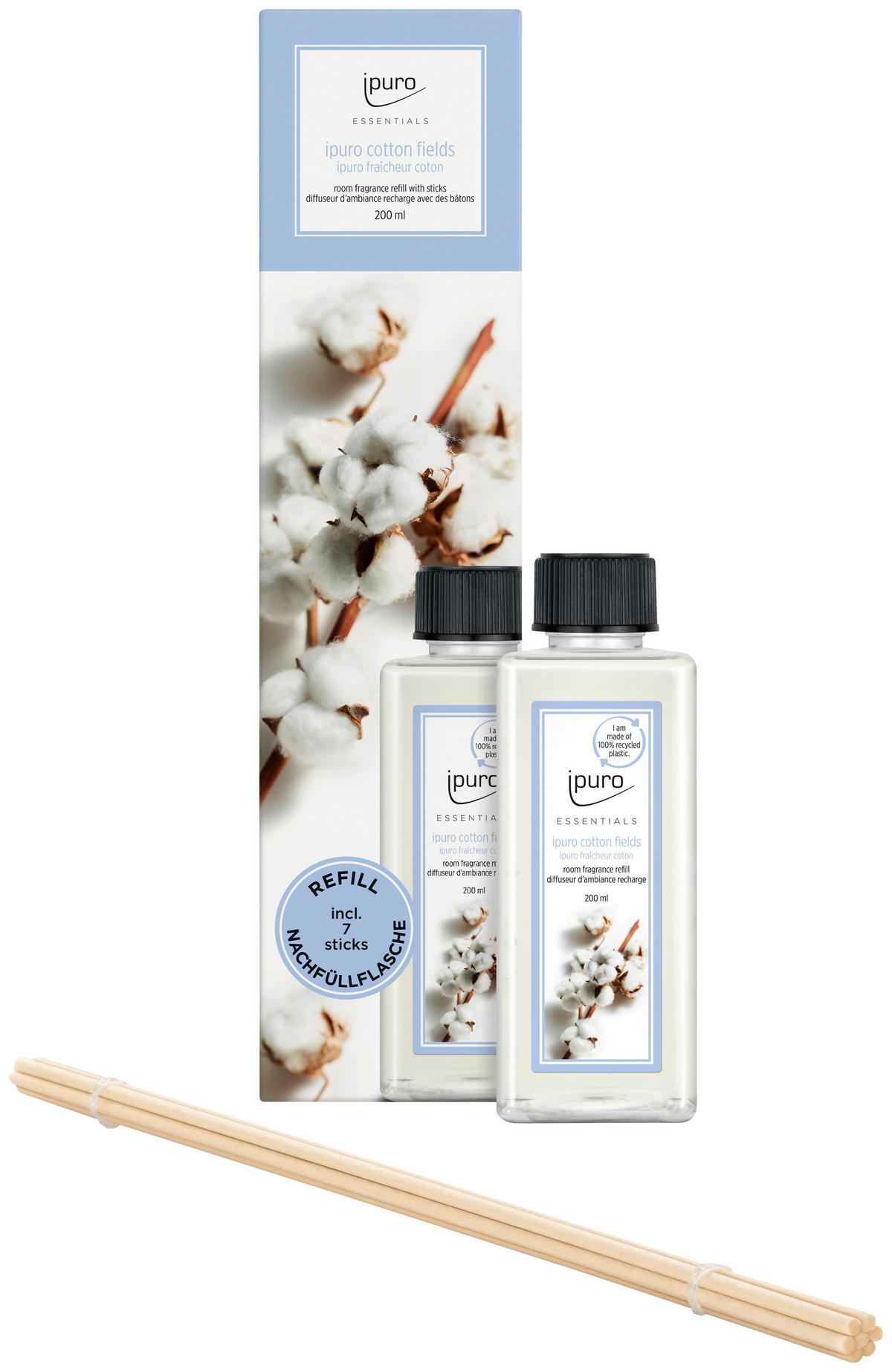LÉGFRISSÍTŐ UTÁNTÖLTŐ pamut   - Basics, műanyag (200ml) - Ipuro