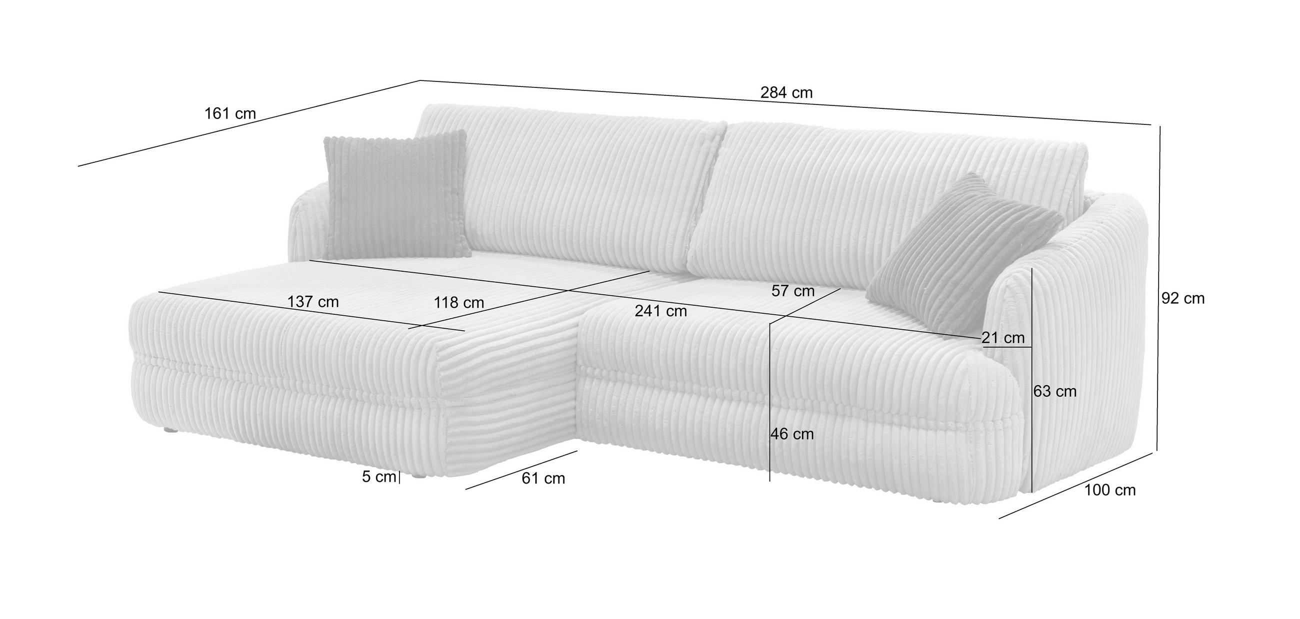 Thumbnail - Livetastic Ecksofa Lush, Grau, Textil, 3-Sitzer, Füllung: Silikon, Schaumstoffflocken,Schaumstoff, Ottomane links, L-For...