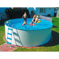 POOL-SET STEELY 01110 450/120 cm  - Blau/Weiß, MODERN, Metall (450/120cm)