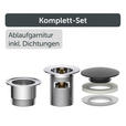 ABLAUFVENTIL  - Chromfarben/Schwarz, Basics, Metall (6,5cm) - Xora