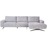 ECKSOFA in Webstoff Grau  - Schwarz/Grau, Design, Textil/Metall (320/172cm) - Valnatura