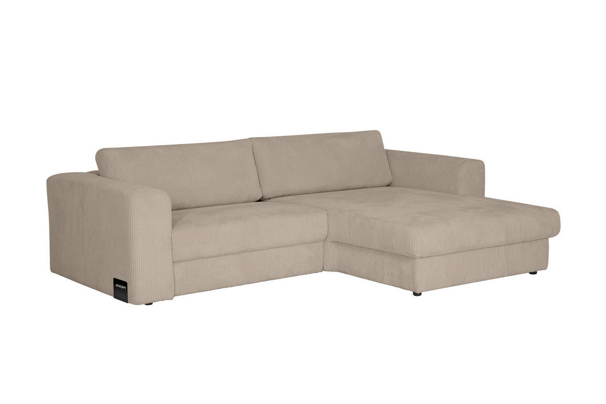 ECKSOFA JOOP Hellbraun Cord  - Hellbraun/Schwarz, KONVENTIONELL, Kunststoff/Textil (269/192cm) - Joop!