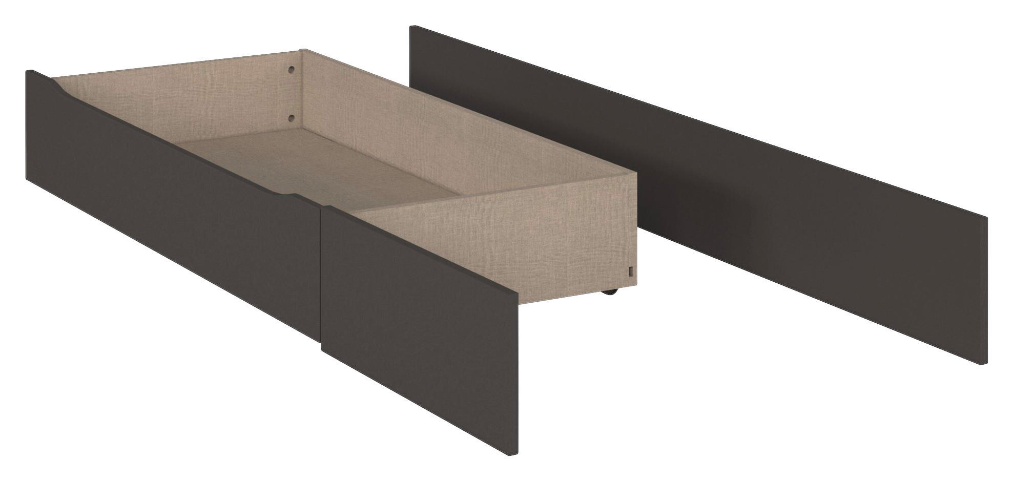 BETTKASTEN 59/22/59 cm Graphitfarben  - Graphitfarben, KONVENTIONELL, Holzwerkstoff/Kunststoff (59/22/59cm) - Xora