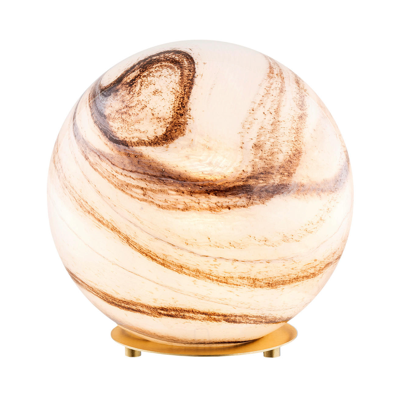 TISCHLEUCHTE 26/25/25 cm   - Messingfarben/Alabasterfarben, KONVENTIONELL, Glas/Metall (26/25/25cm)