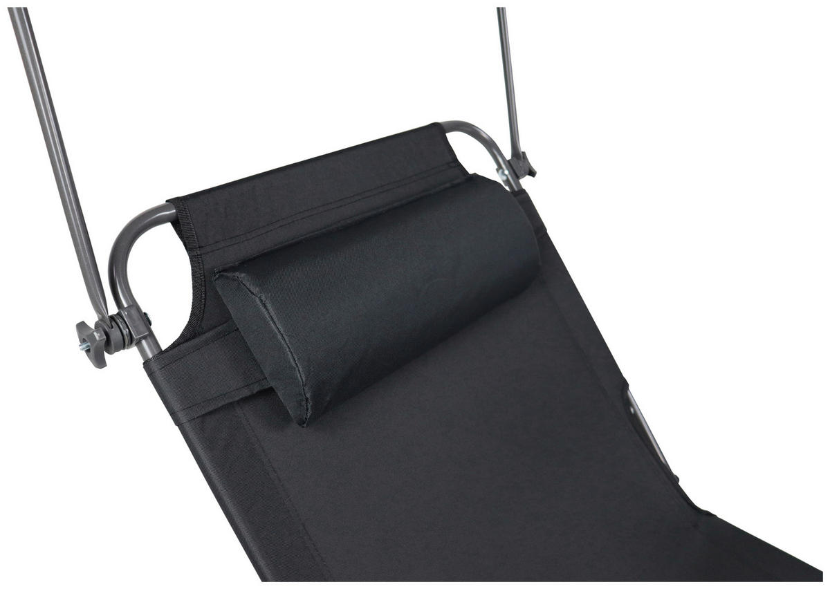 GARTENLIEGE 55/24/185 cm  - Anthrazit/Schwarz, Modern, Kunststoff/Textil (55/24/185cm) - Ambia Garden