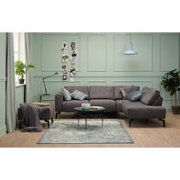 ECKSOFA Cosy Hellgrau Samt  - Hellgrau/Schwarz, Design, Textil/Metall (193/256cm) - SENSOO