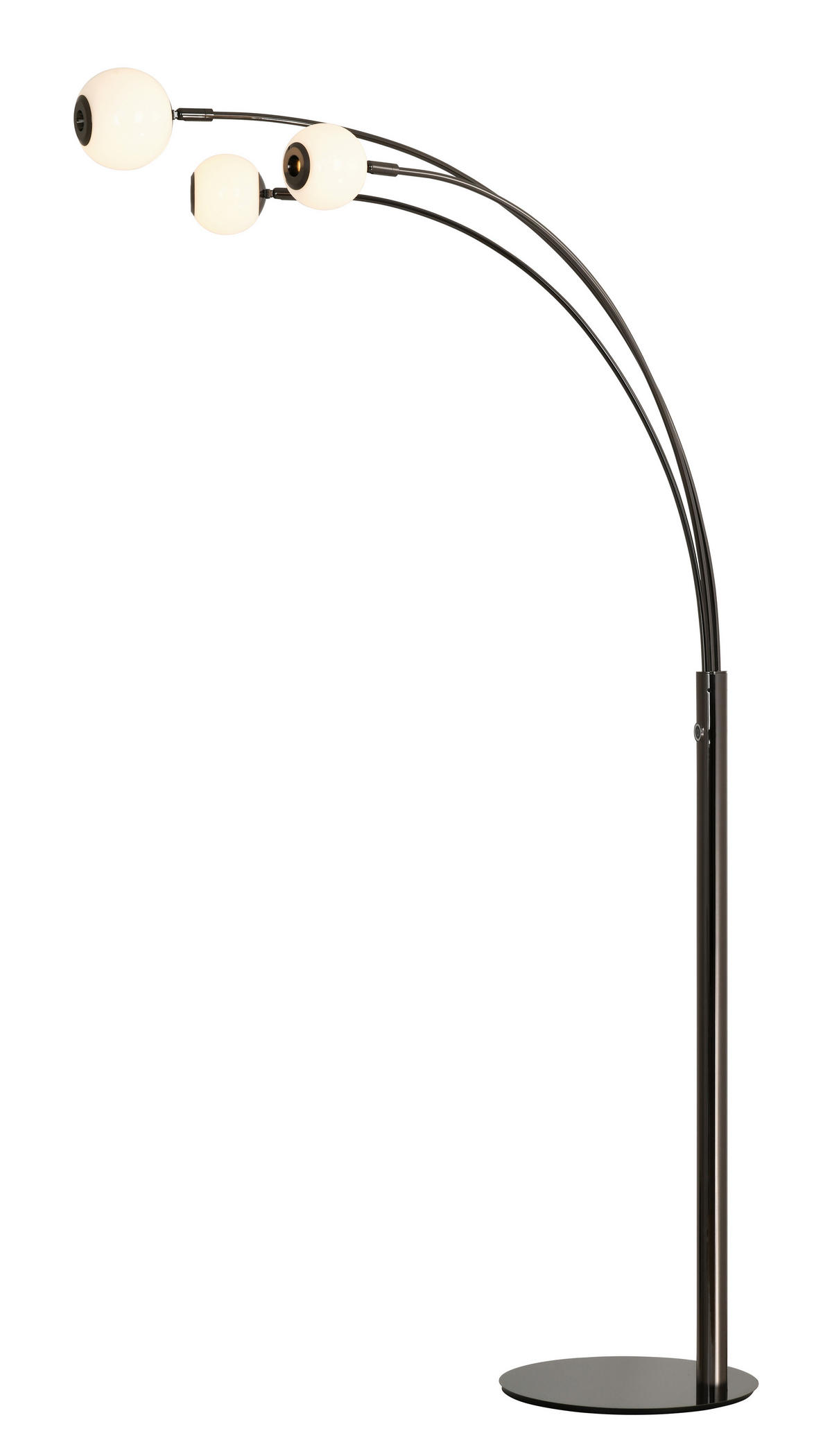 LED-STEHLEUCHTE Biarritz 87,5/162,5/52 cm  - Schwarzchrom, Design, Glas/Kunststoff (87,5/162,5/52cm)