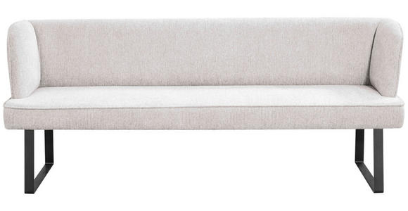 SITZBANK 185/91/66 cm Webstoff Schwarz, Hellgrau - Hellgrau/Schwarz, Design, Textil/Metall (185/91/66cm) - Novel