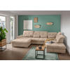 WOHNLANDSCHAFT in Chenille Hellbraun  - Chromfarben/Hellbraun, Design, Textil/Metall (195/376/254cm) - Livetastic