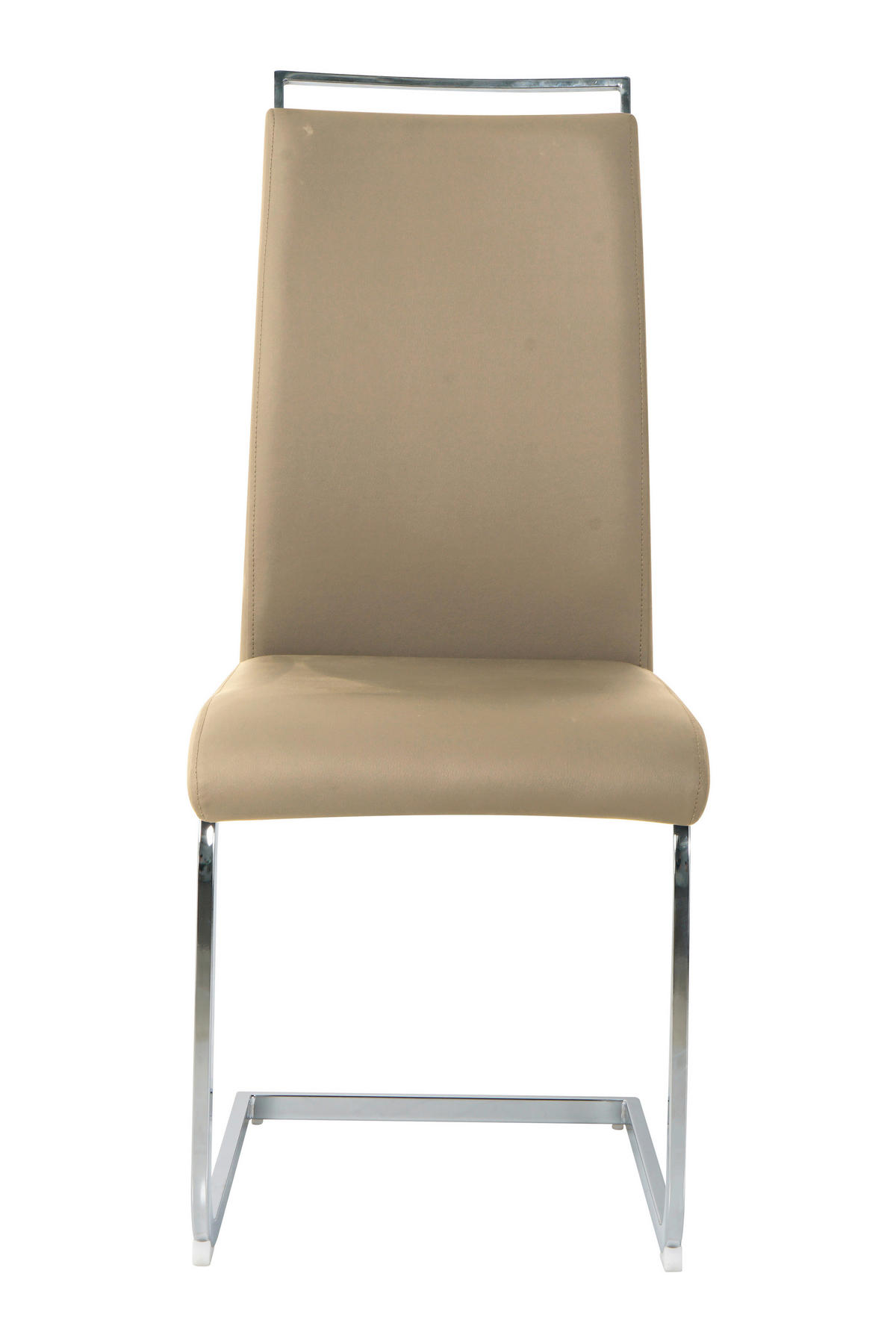 STUHL-SET 2 Stück  in Lederlook Kunststoff, Textil  - Taupe/Silberfarben, Design, Kunststoff/Textil (42/101/58cm) - Livetastic