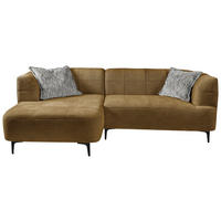 ECKSOFA Goldfarben Struktur  - Goldfarben/Schwarz, Design, Textil/Metall (158/247cm) - MID.YOU