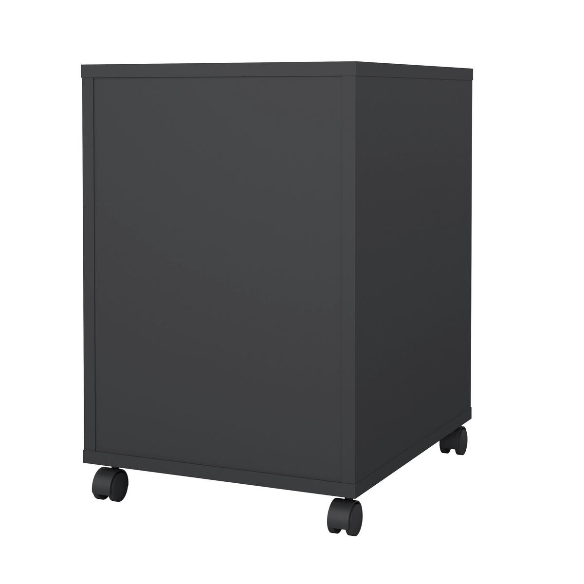 ROLLCONTAINER 40,8/60,8/48,2 cm  - Eichefarben/Schwarz, Modern, Holzwerkstoff/Kunststoff (40,8/60,8/48,2cm) - MID.YOU