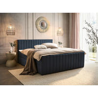AMERICKÁ POSTEĽ, 160/200 cm, antracitová - čierna/antracitová, Konventionell, textil/plast (160/200cm) - Boxxx