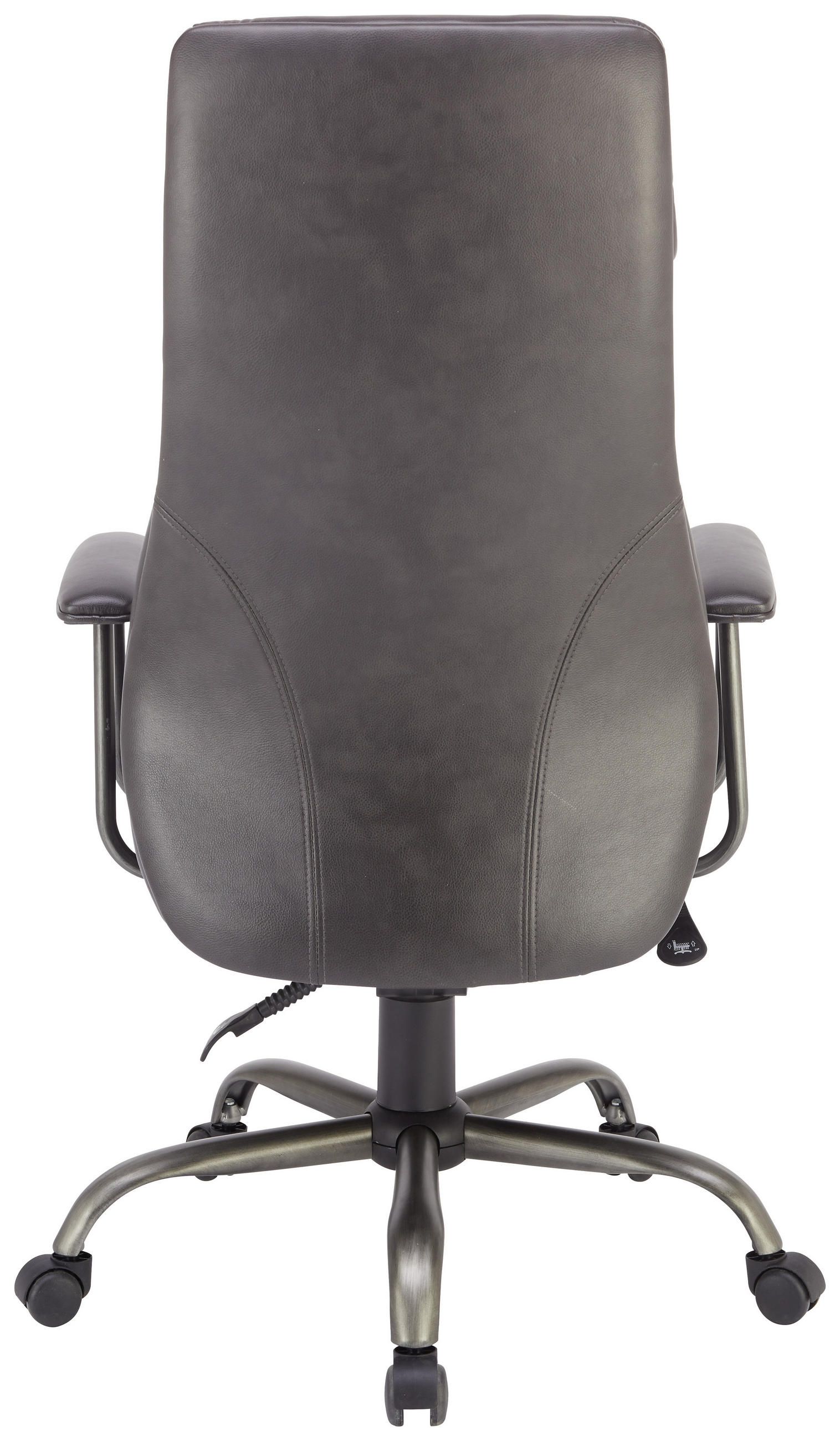 CHEFSESSEL Lederlook Grau  - Grau, KONVENTIONELL, Kunststoff/Textil (65/118-128/66cm) - Livetastic