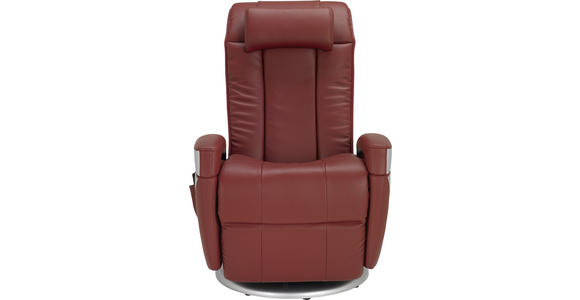 MASSAGESESSEL Kombination Echtleder/Lederlook Lederlook Rot    - Chromfarben/Rot, Design, Leder/Textil (102/70/77cm) - Cantus