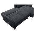 ECKSOFA Schwarz Chenille  - Schwarz, KONVENTIONELL, Textil/Metall (255/164cm) - Carryhome