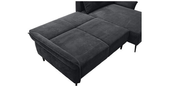 ECKSOFA Schwarz Chenille  - Schwarz, KONVENTIONELL, Textil/Metall (255/164cm) - Carryhome