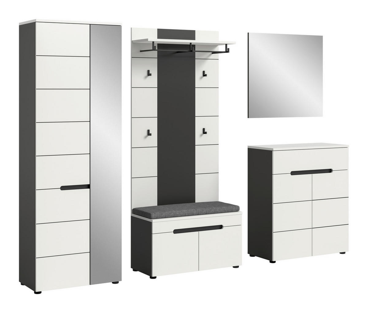 ELŐSZOBAFAL - fehér, Design, faalapú anyag (255/190/37cm) - Livetastic