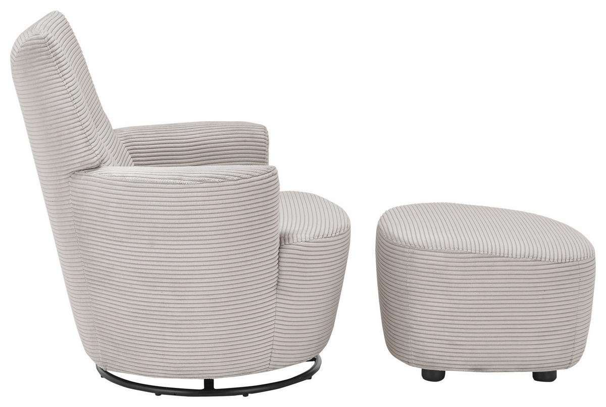 SESSEL Cord Hellgrau    - Hellgrau/Schwarz, Design, Textil/Metall (80/96/88cm) - SetOne by Musterring